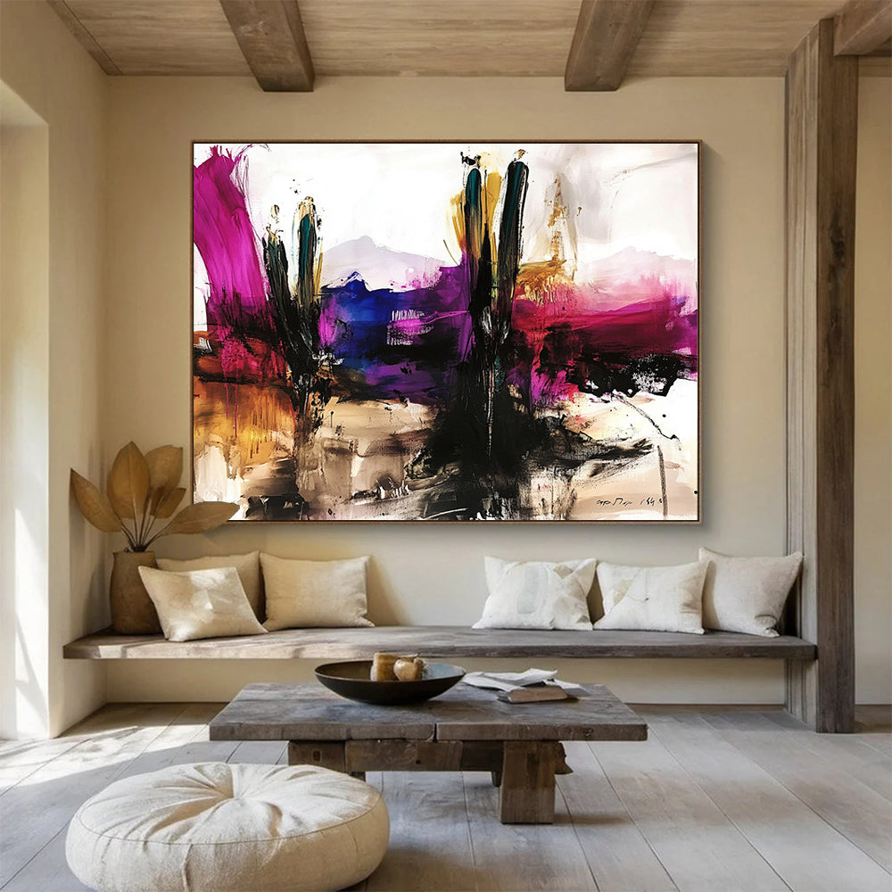 Colorful Landscape Abstract Painting with Expressive Brushstrokes DYP207