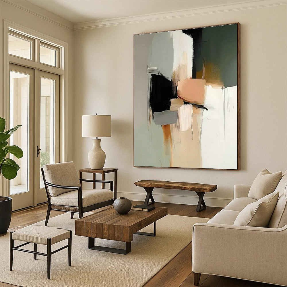Large Customizable Hand-Painted Abstract Art for Hallway Gallery Wall and Living Room Console Table Backdrop DLZ1840