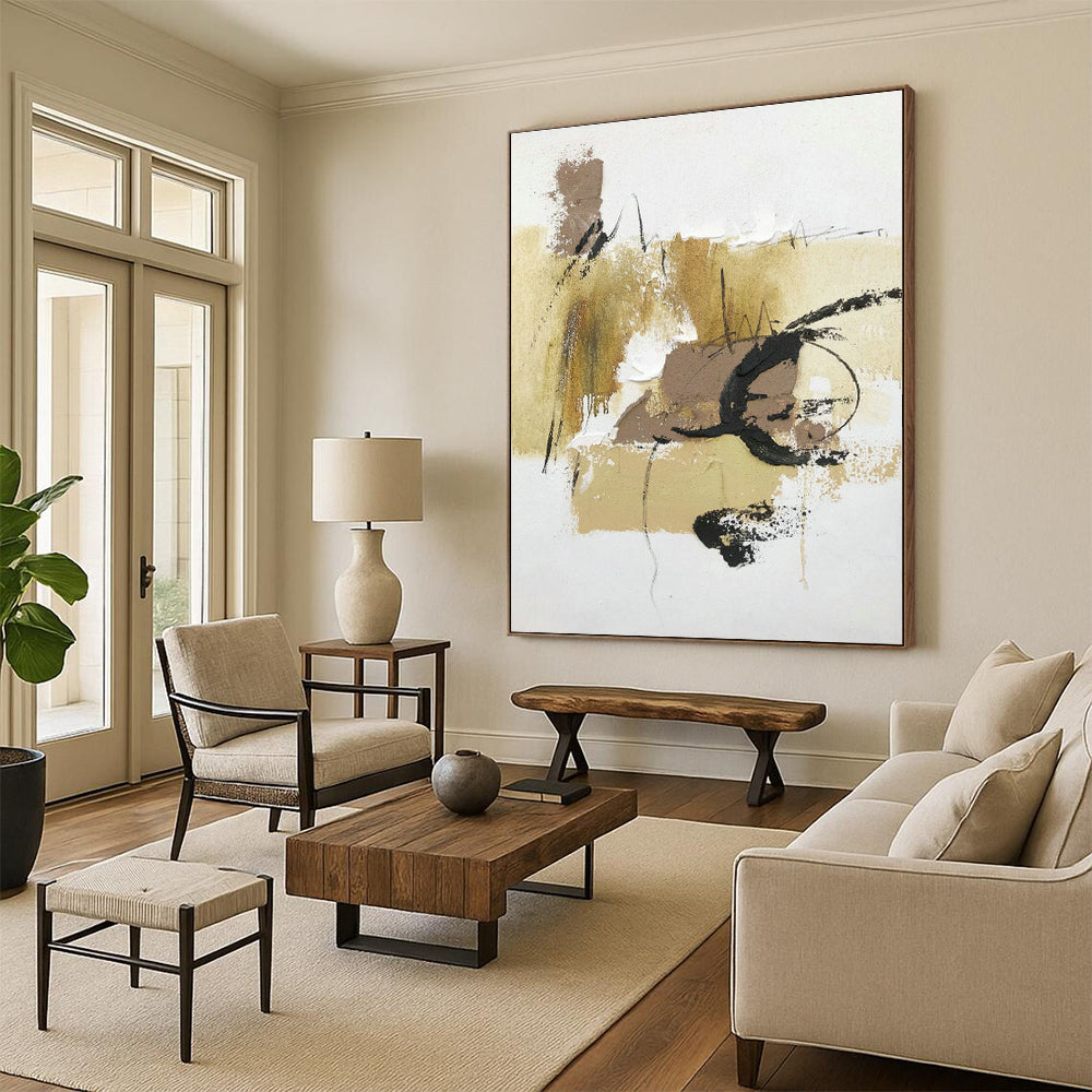 Oversized Hand - Painted Abstract Canvases for Bedroom Walk - in Showers & Dining Room Butler's Pantries DLZ0810