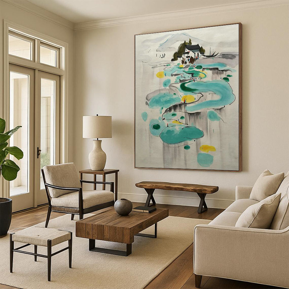 Custom Handmade Abstract Art for Cottage Bedroom & Office DLZ2284