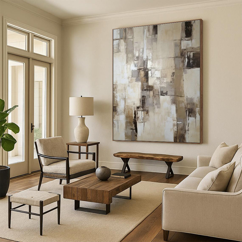 Hand - Painted Grand Abstract Canvas for Dining Room & Living Room DLZ1314