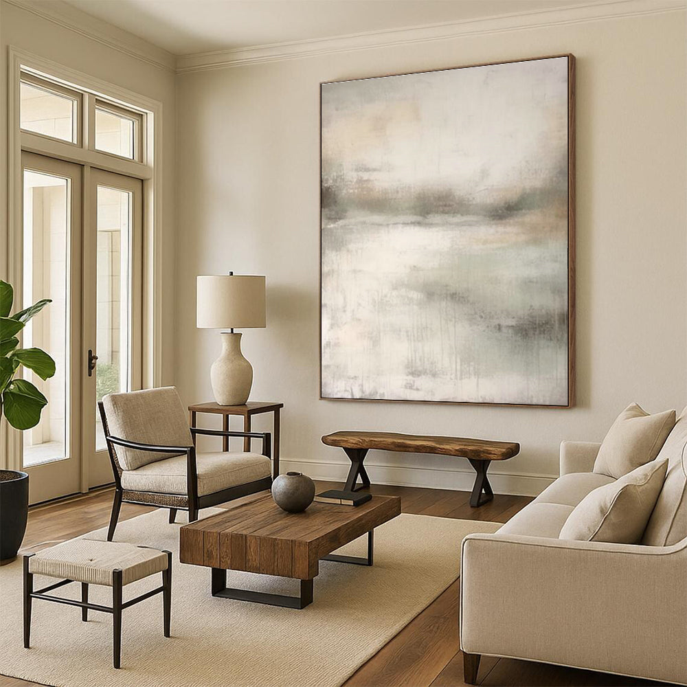 Handmade Abstract Canvas Art for Cottage Dining Room & Hallway Bend DLZ2368