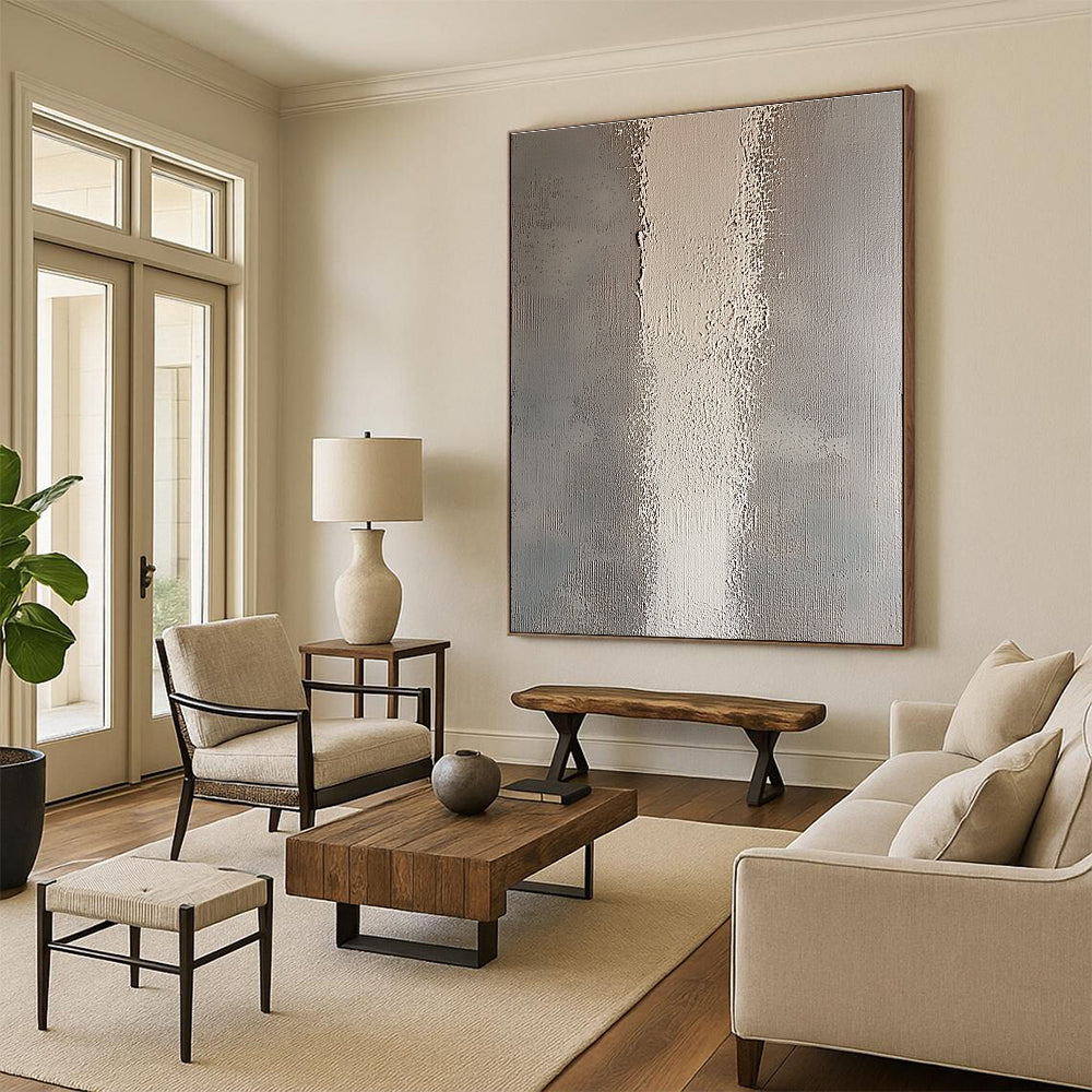 Subtle Textured Gray Abstract with Vertical Patterns GER294