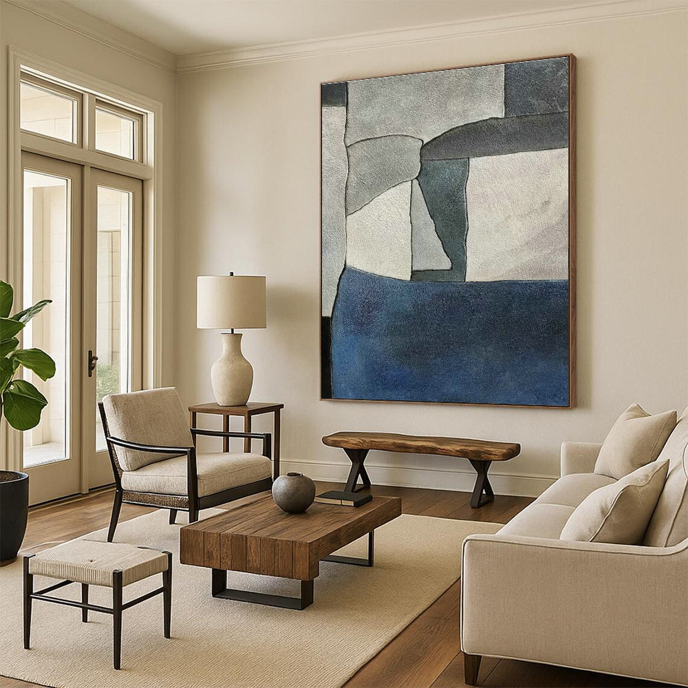 Oversized Abstract Hand - Painted Murals for Living Room Feature Walls & Office Break Rooms DLZ0579