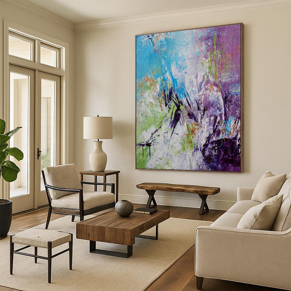 Colorful Eclectic Abstract Painting with Diverse Hues ADGE472