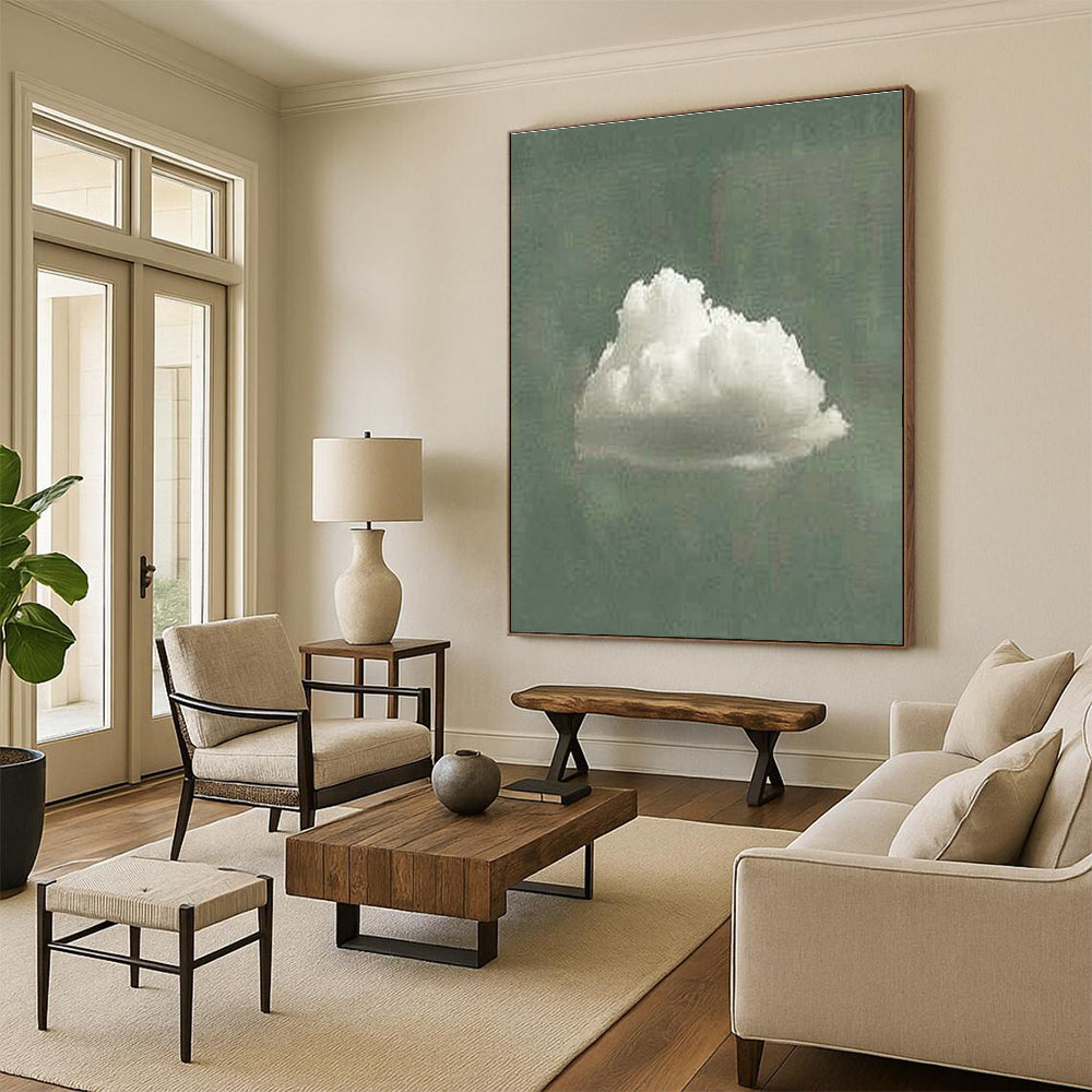 Hand-Painted Abstract Geometric Wall Hanging Artwork, Demonstrating the Artistic Aesthetics of Living Room and Corridor DLZ0977