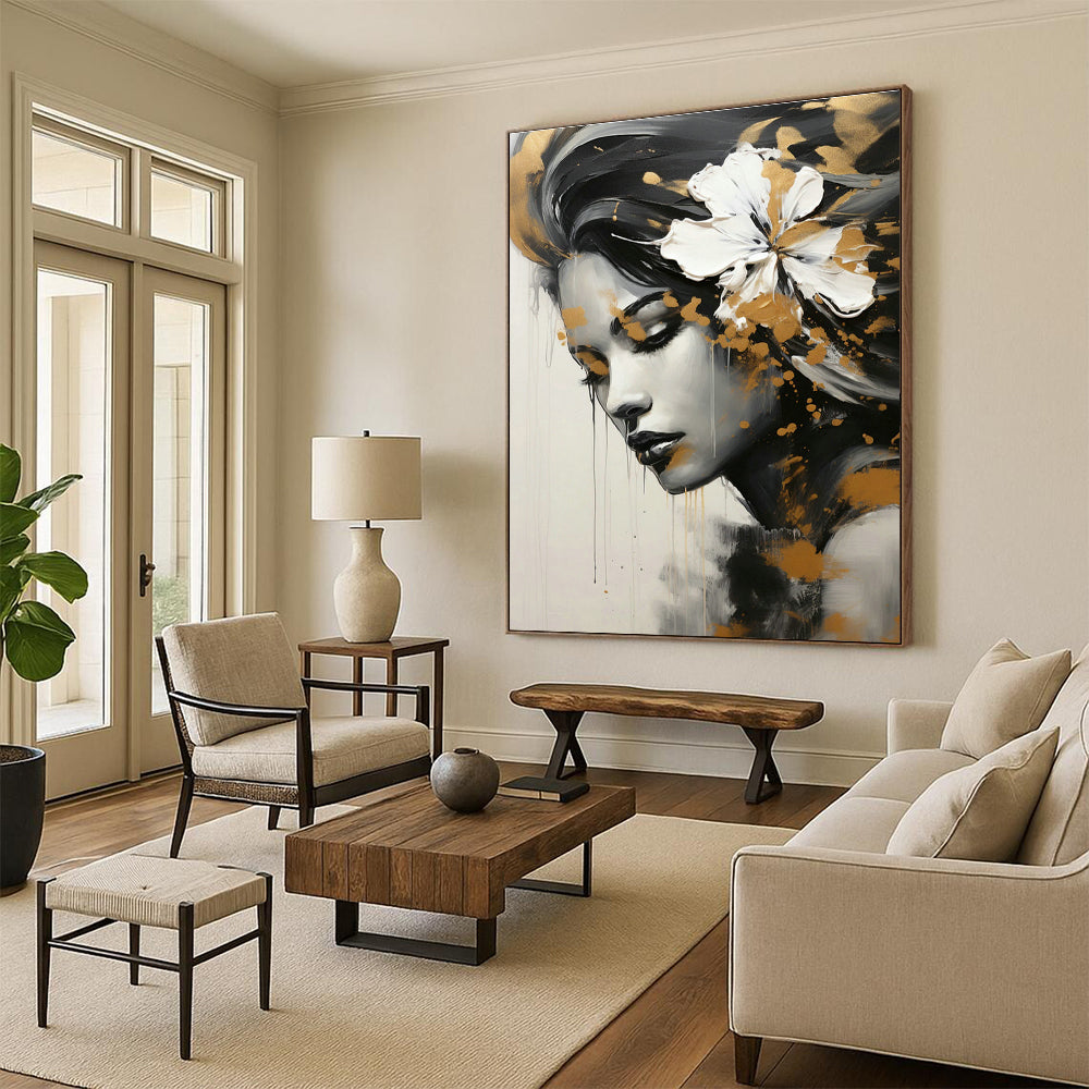 Large Custom Handmade Abstract Wall Art for Cottage Bedroom Scarf Hanger Shelf Wall & Living Room Magazine File Holder Wall DLZ1822