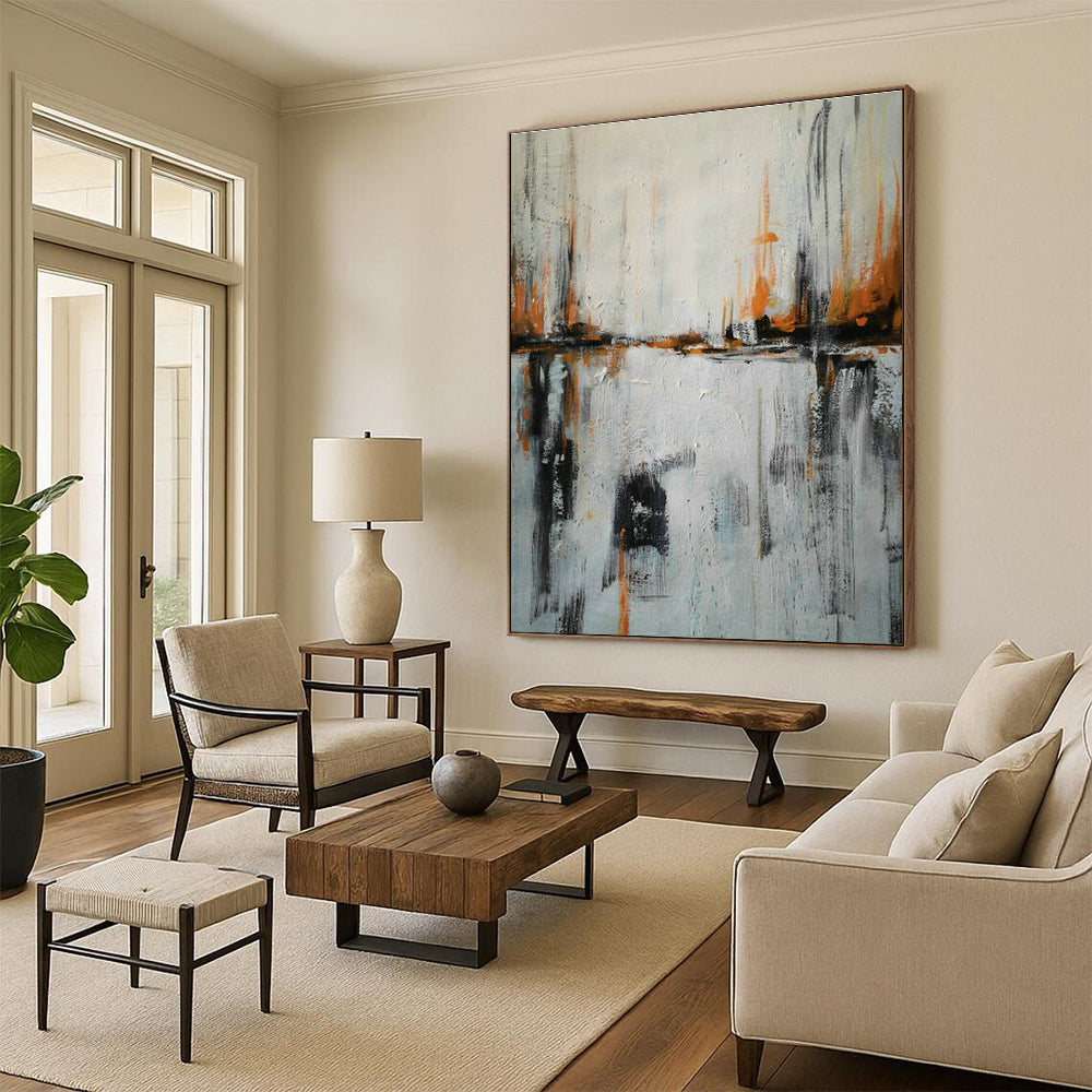 Extra - Large Hand - Painted Abstract Canvases for Hallway Landings & Dining Room Alcoves DLZ0577