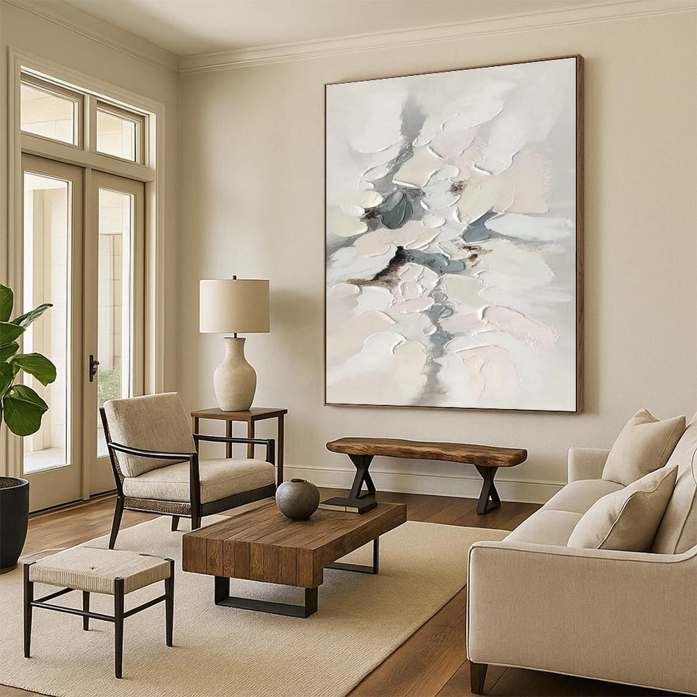 Hand-Painted Extra Large Abstract Art for Living Room & Cottage Dining Room DLZ1181
