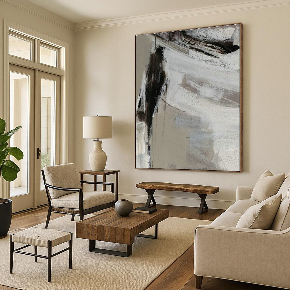 Large - Format Hand-Painted Abstract Canvas for Entryway & Dining Room DLZ1311