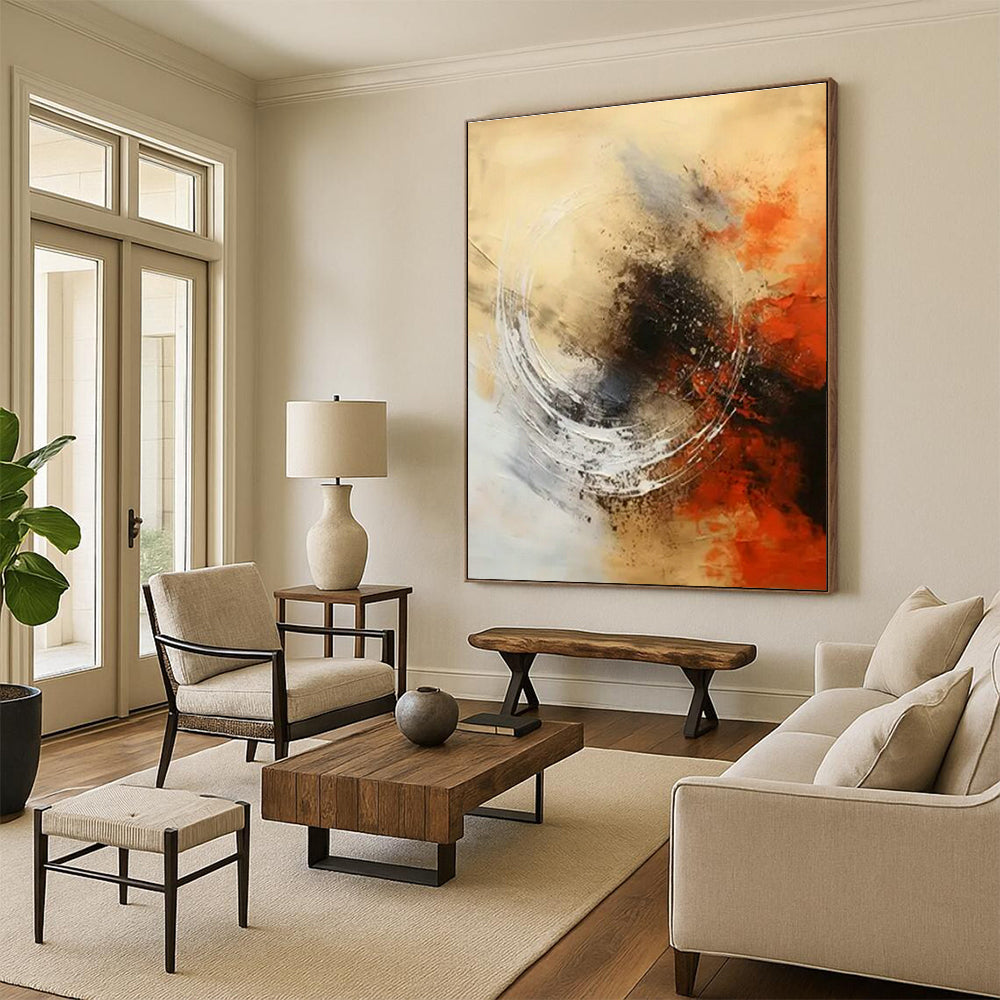 Original Hand-Painted Abstract Painting for Living Room Fireplace Mantel Wall and Bedroom Canopy Bed Niche DLZ1710