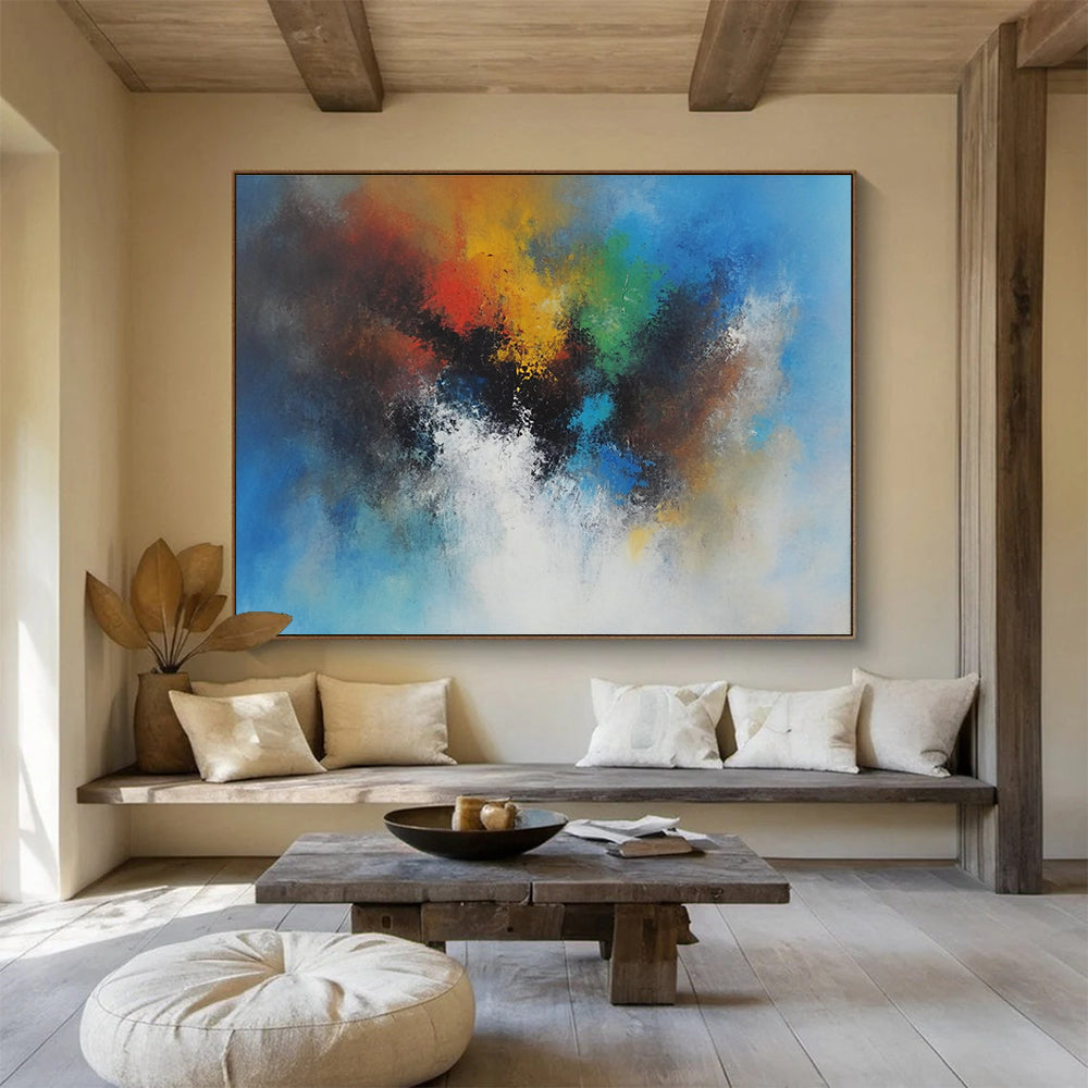 Color Burst Abstract Painting with Vibrant Hues DYP481