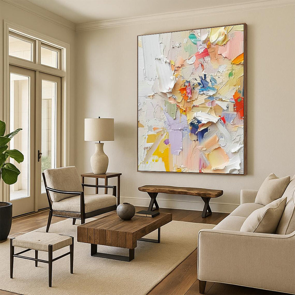 Customizable Oversized Hand-Painted Abstract Canvas for Living Room & Bedroom DLZ0978
