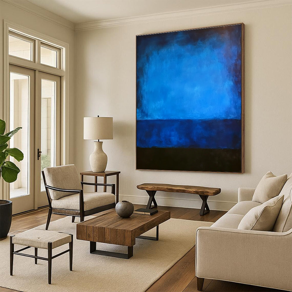 Blue Gradient Abstract Painting with Soothing Tones GER087