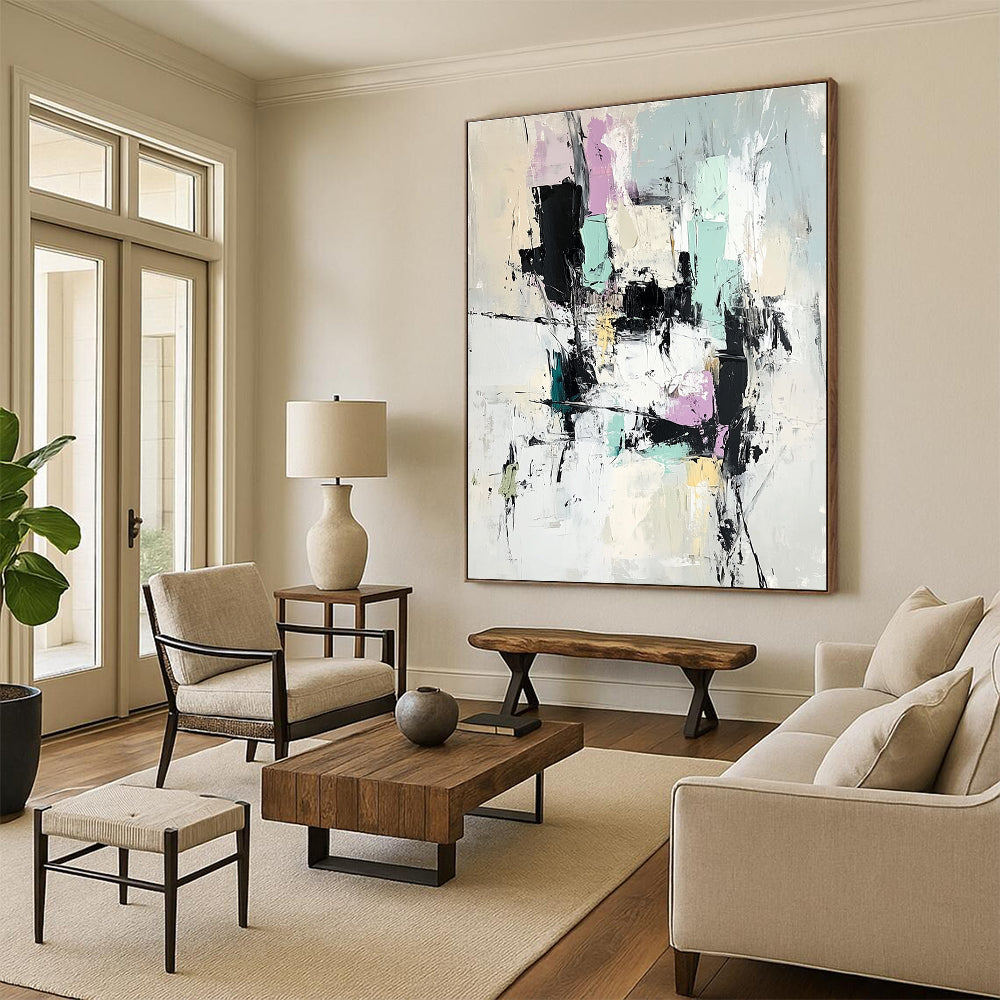 Colorful Abstract Painting with Dynamic Shapes GER456
