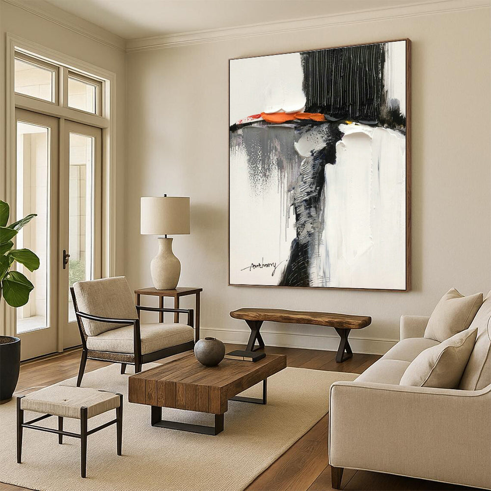 Handmade Abstract Wall Art for Cottage Office and Hallway Nook DLZ1673