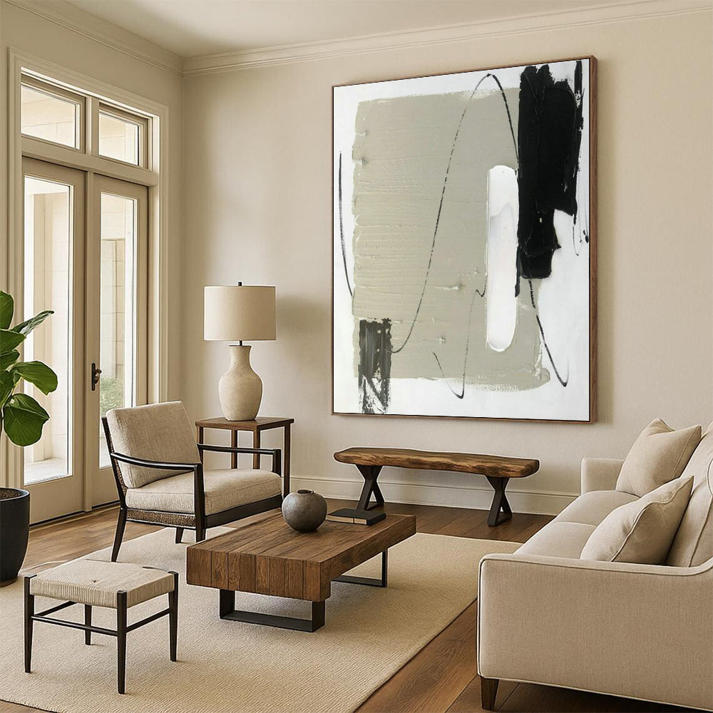 Large Custom Handmade Abstract Canvas for Cottage Bedroom Balcony Wall and Living Room Patio Door Surround DLZ1682