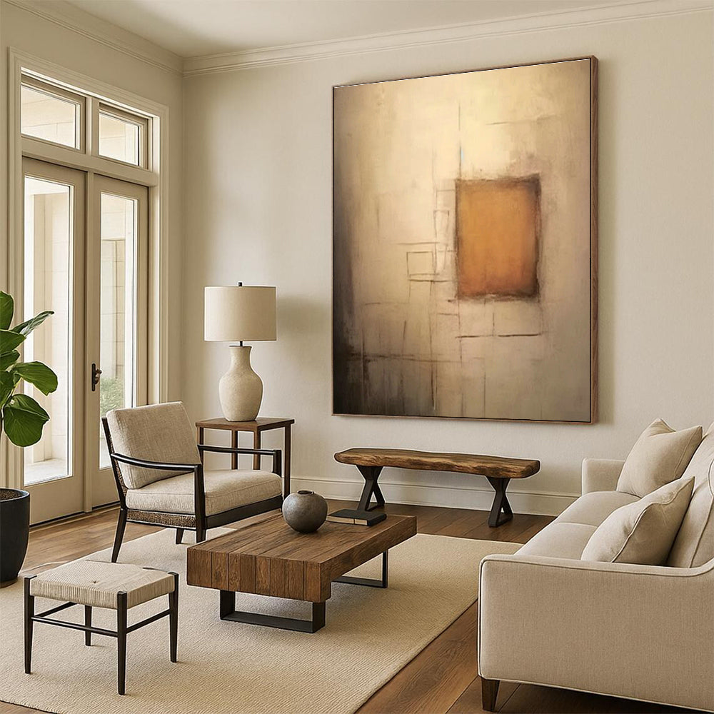 Large Hand - Painted Abstract Canvases for Hallway Stair Risers & Office Server Closets DLZ0848