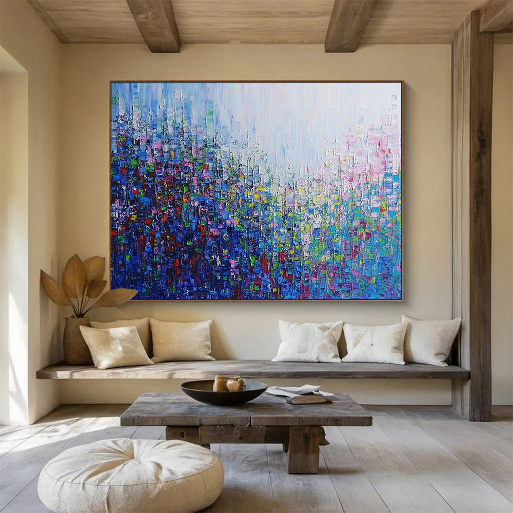 Colorful Pixelated - Cityscape Abstract Painting DYP065