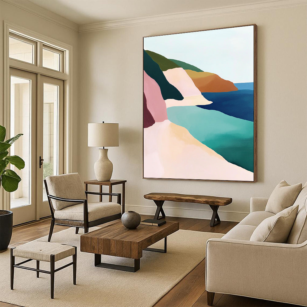 Minimalist Coastal Abstract with Pastel Colors GER273