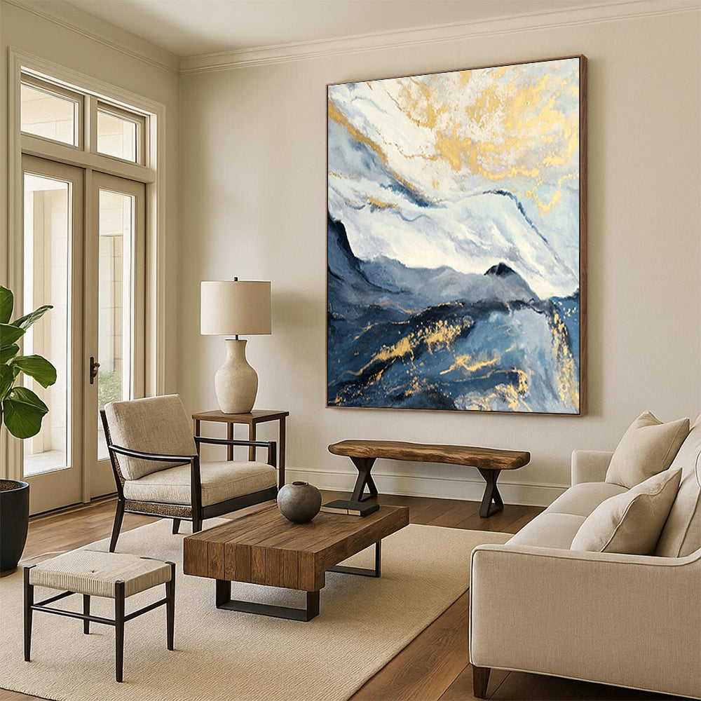 Hand - Painted Abstract Canvases for Cottage Dining Room Hutch Plate Racks & Hallway Coat Closet Shelf Brackets DLZ0937