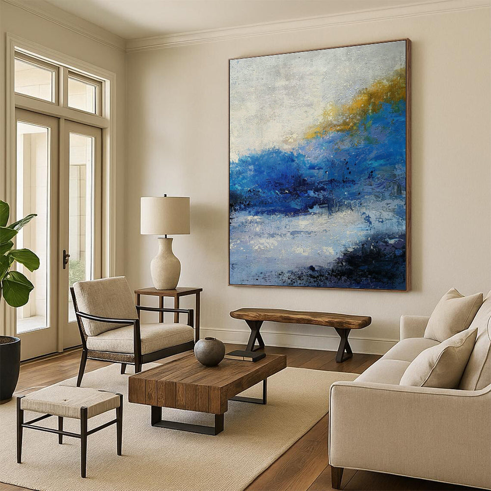 Custom Hand - Painted Abstract Art for Bedroom & Cottage Entryway DLZ0552