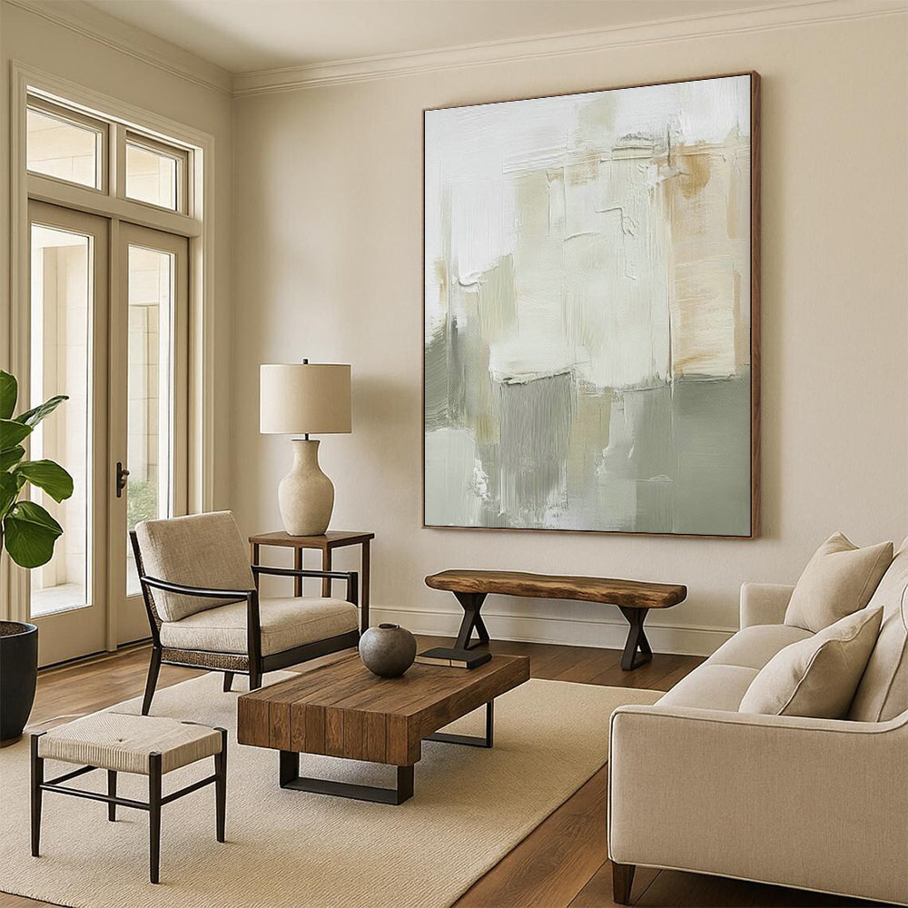 Grand - Scale Custom Abstract Paintings for Living Room Fireplace Mantel Shelves & Office Reception Seating DLZ0713
