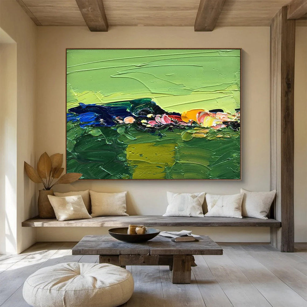 Abstract Green Landscape Abstract Painting THY436