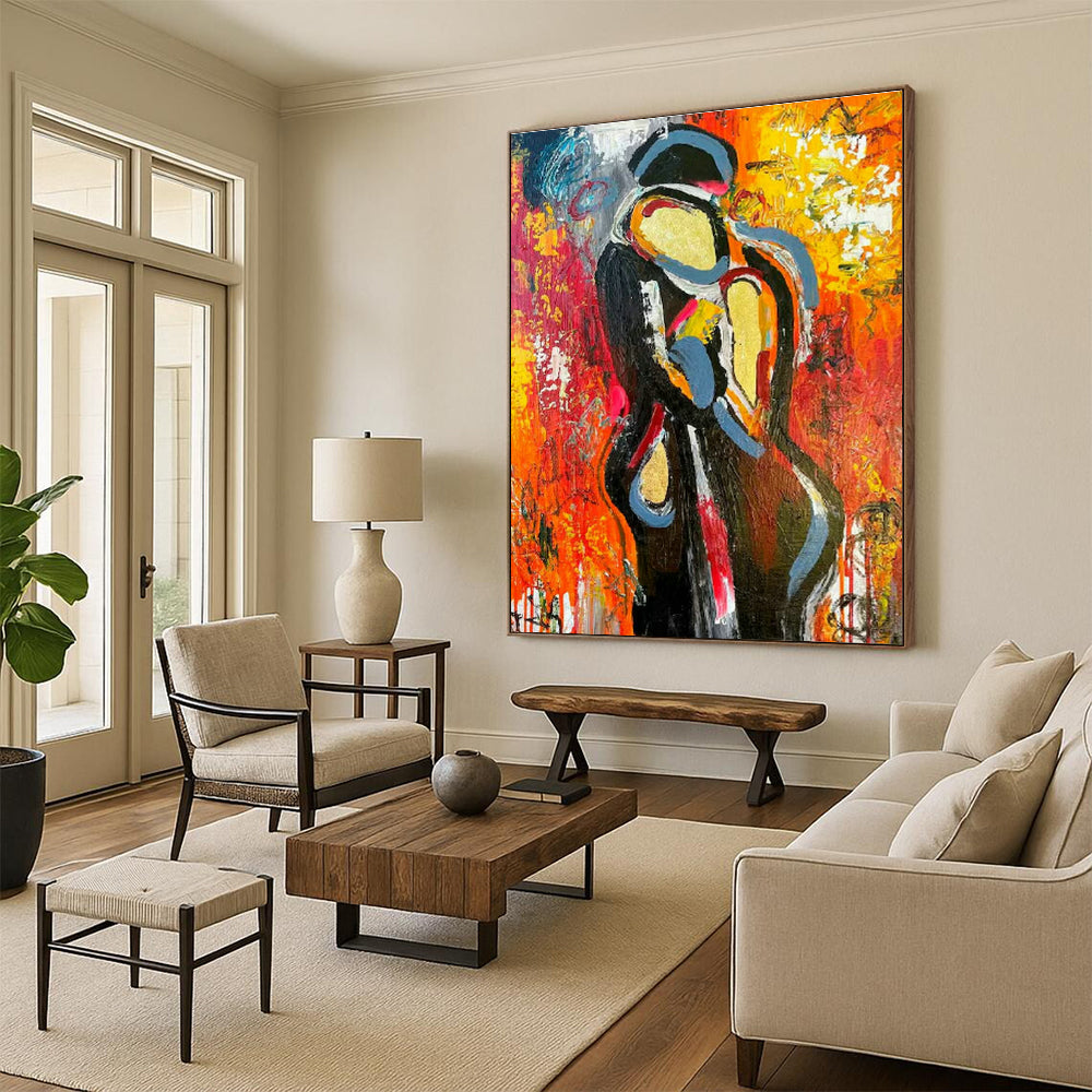 Colossal Custom-Graduated Hand Painted Abstract Art for Dining Room & Entryway DLZ2111
