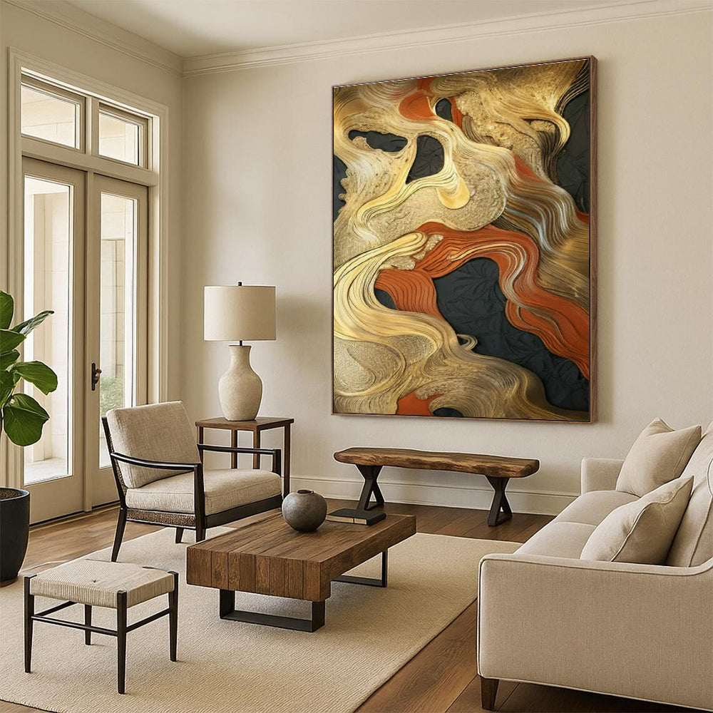 Custom Hand-Painted Abstract Canvas for Bedroom Reading Loft and Living Room Sunroom DLZ1704