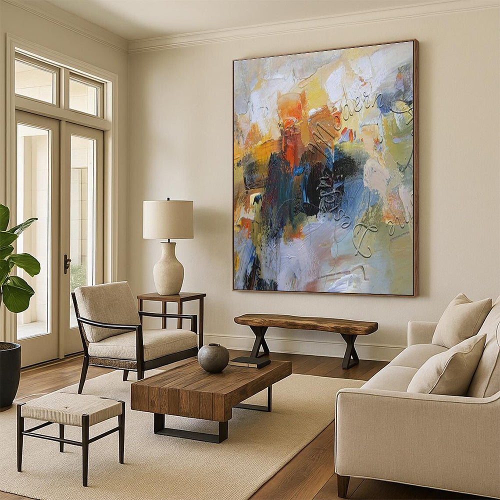 Custom Hand-Painted Abstract Canvas for Dining Room and Office DLZ1824