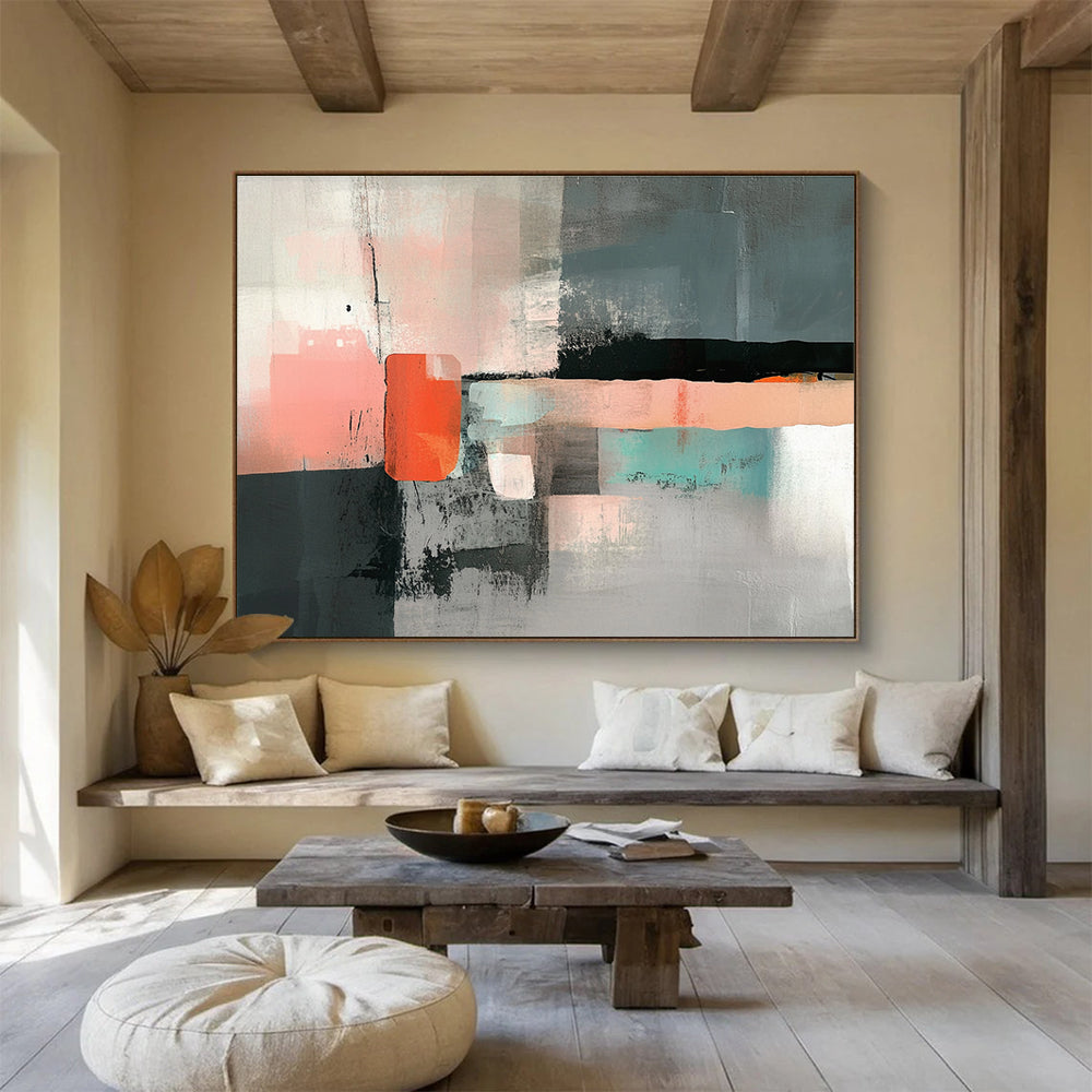 Minimalist Geometric Abstract Painting with Subtle Tones DYP532