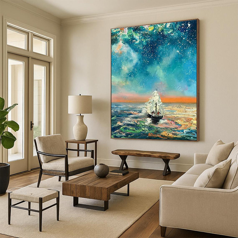 Gigantic Bespoke Hand-Painted Abstract Wall Art for Entryway & Dining Room DLZ1056