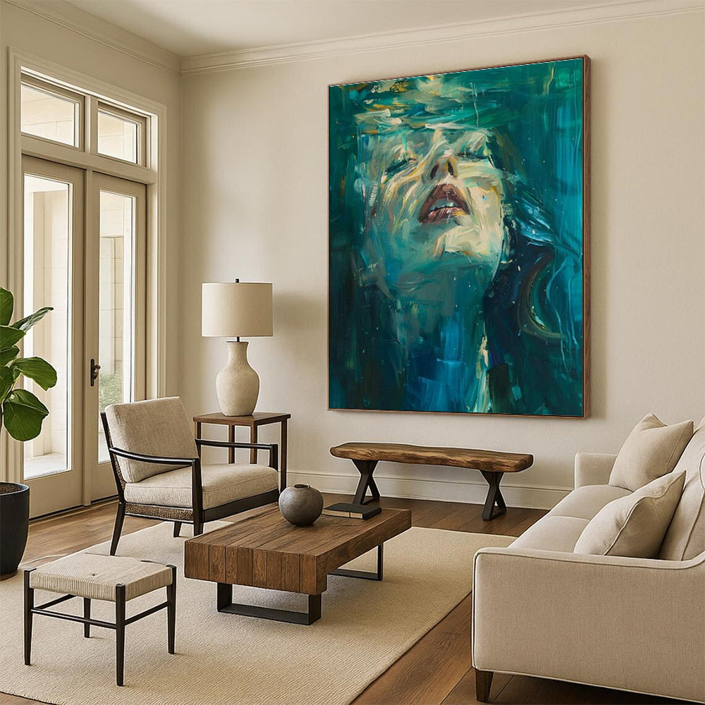 Original Handmade Abstract Painting for Dining Room and Cottage Hallway DLZ1476