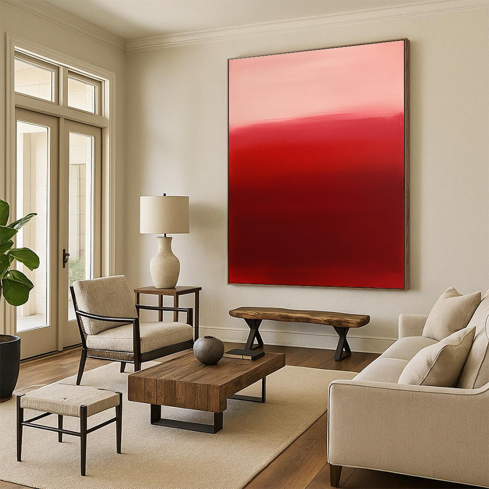 Red Gradient Abstract Painting with Smooth Transitions GER167
