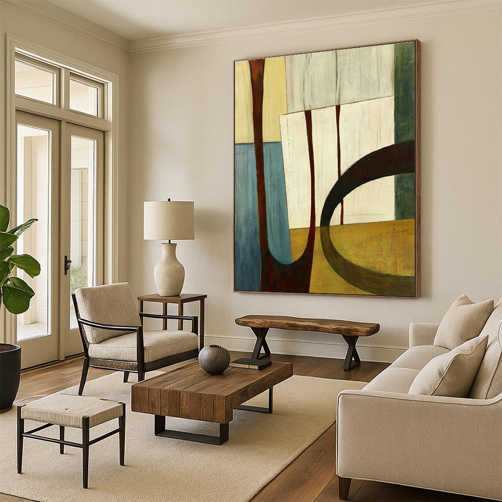 Hand-Painted Modern Abstract Decorative Painting, a Stylish Upgrade for Dining Room and Corridor DLZ0956