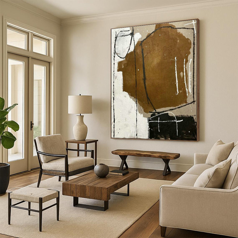 Oversized Handmade Abstract Canvas Art for Cottages & Bedroom DLZ2029