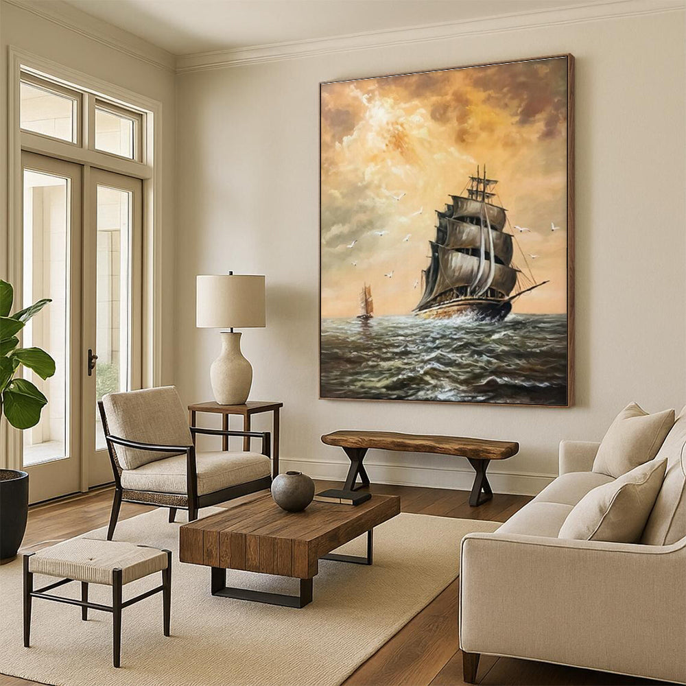 Hand-Painted Abstract Masterpiece for Cottage Bedroom & Hallway DLZ2349