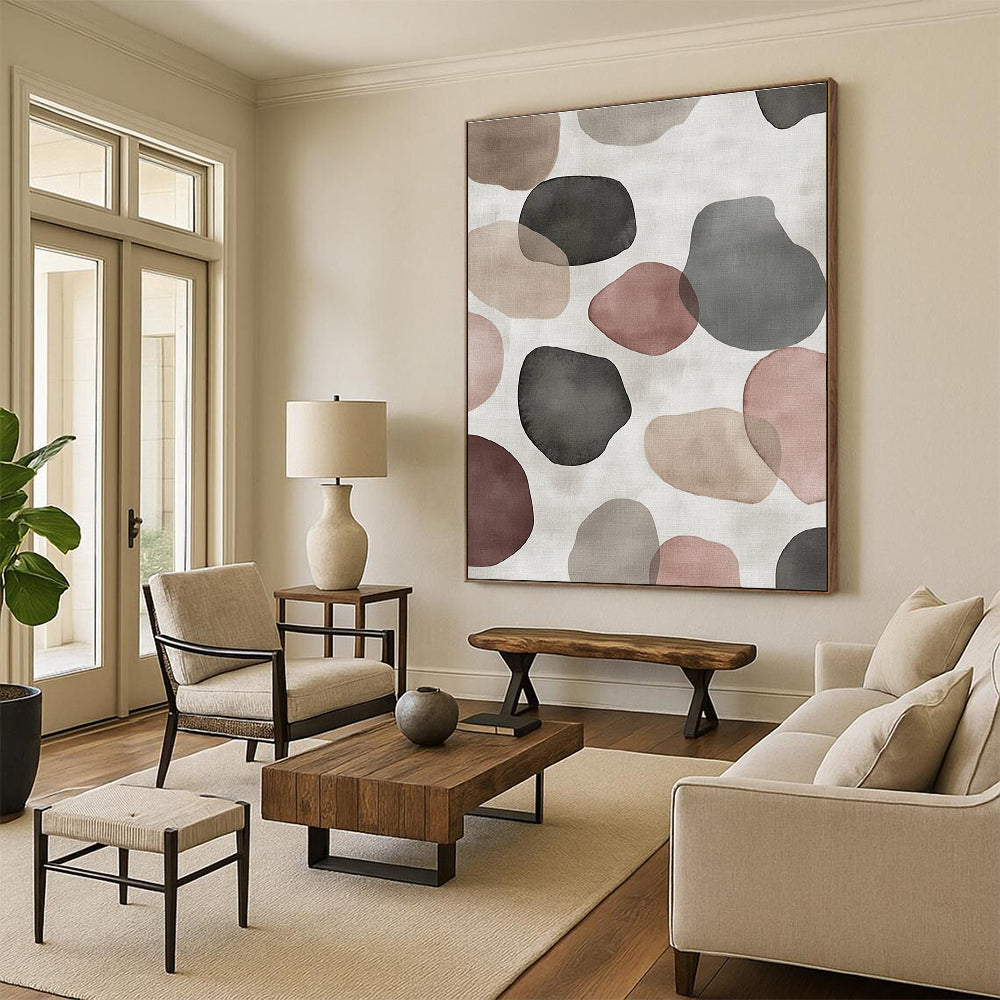 Earthy Shapes Abstract Painting with Layered Colors GER725