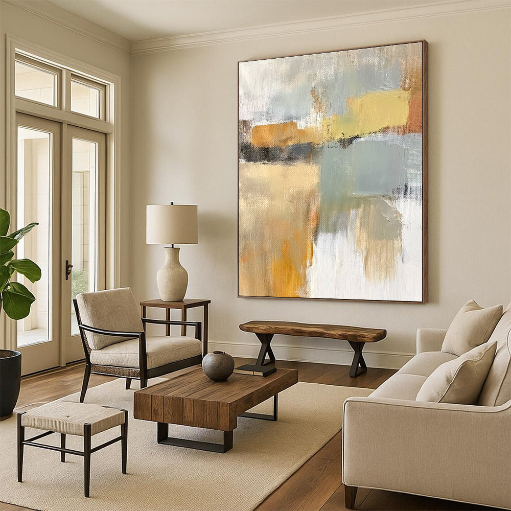 Color Block Abstract Painting with Earthy Tones GER432
