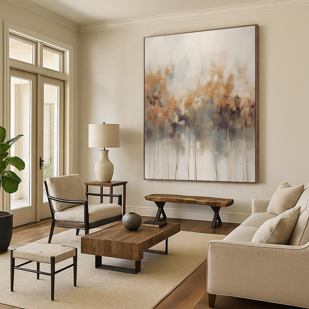 Soft Landscape Abstraction with Beige, Orange, and Blue ADGE117