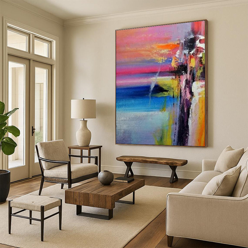 Colorful Abstract Landscape Painting with a Dreamy Vibe ADGE419