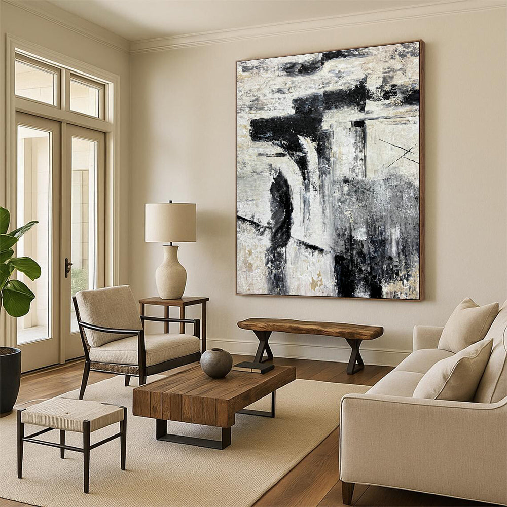 Handmade Abstract Art for Cottage Living Room Fireplace Surround & Hallway Archway DLZ2380