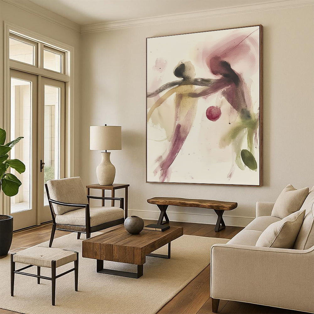 Large abstract drawing featuring a square and an abstract chair in white lines on black paper, minimalist style with a dark background.STSC1191