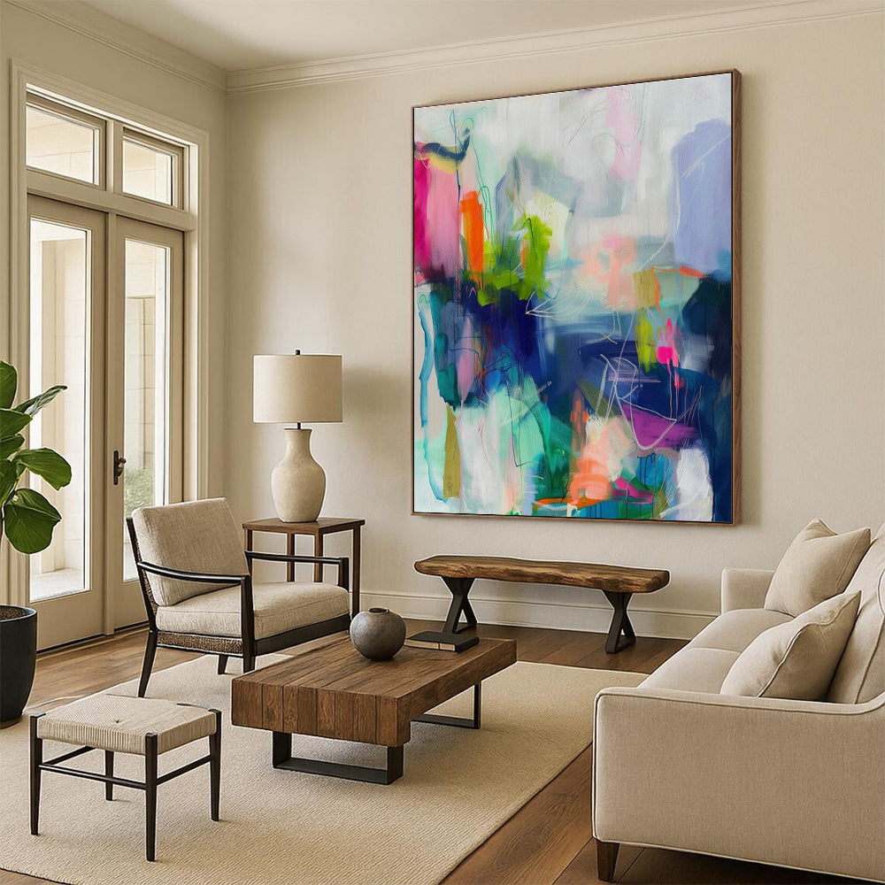 Stupendous Tailored Handmade Abstract Canvas for Bedroom & Living Room DLZ2083