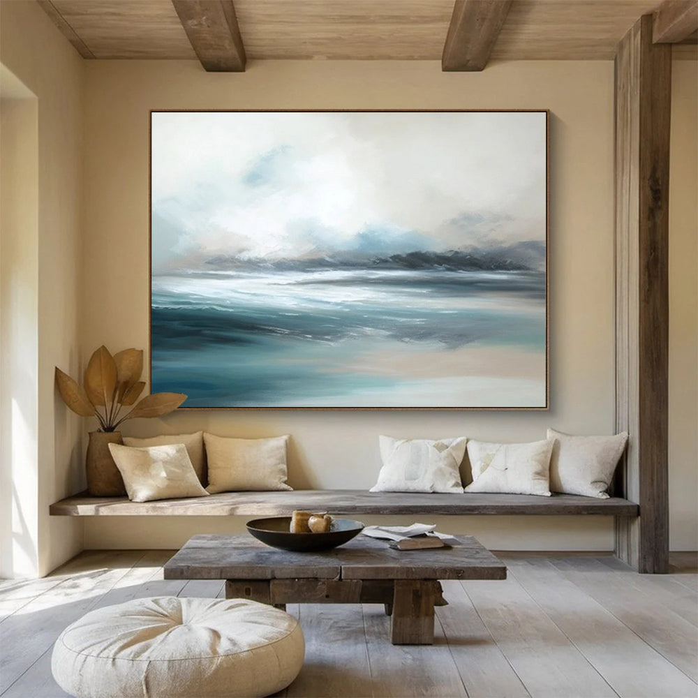 Soft Toned Calm Sea Abstract Painting THY046