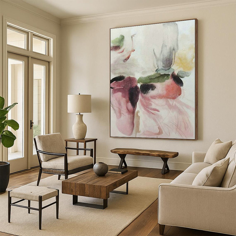 Large Customizable Hand-Painted Abstract Art for Hallway Coat Rack and Living Room Entertainment Center Wall DLZ1968