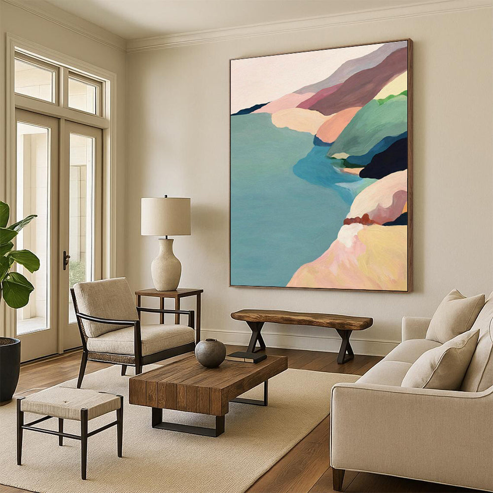 Oversized Custom - Created Handmade Abstract Painting for Bedroom and Entryway DLZ2156