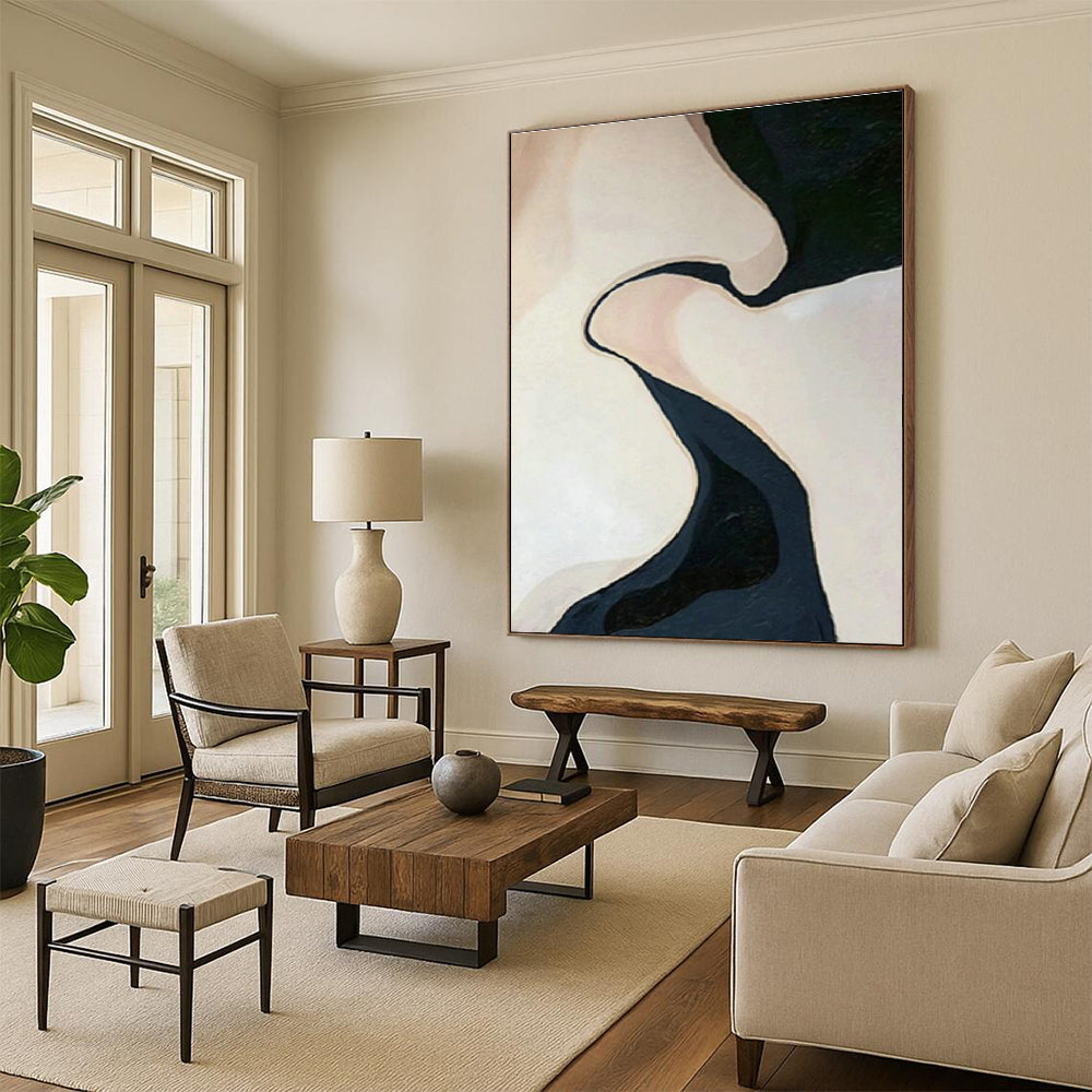 Large Handmade Abstract Painting for Office & Cottage Entryway DLZ1127