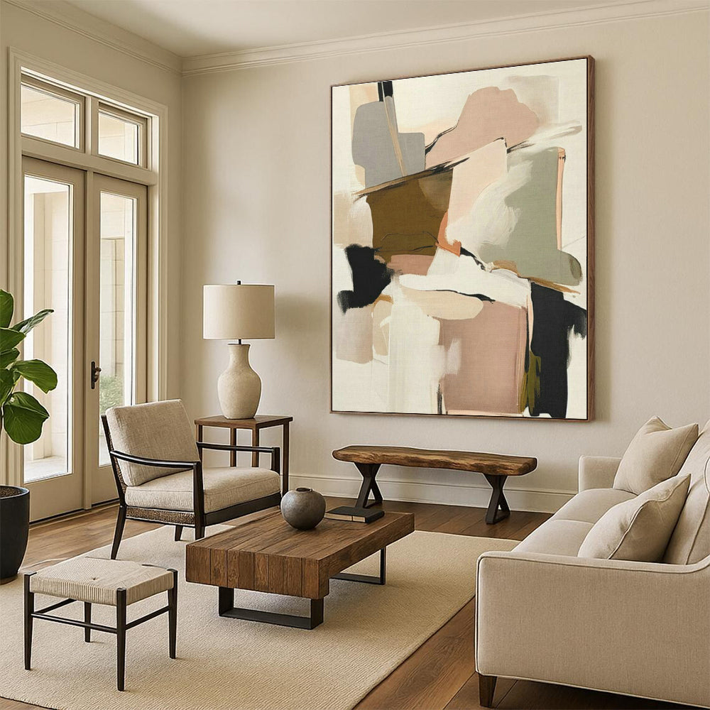Large Custom Handmade Abstract Painting for Cottage Office and Cottage Dining Room DLZ1642